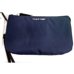 Calvin Klein Nylon Wristlet Cosmetic Pouch, Navy